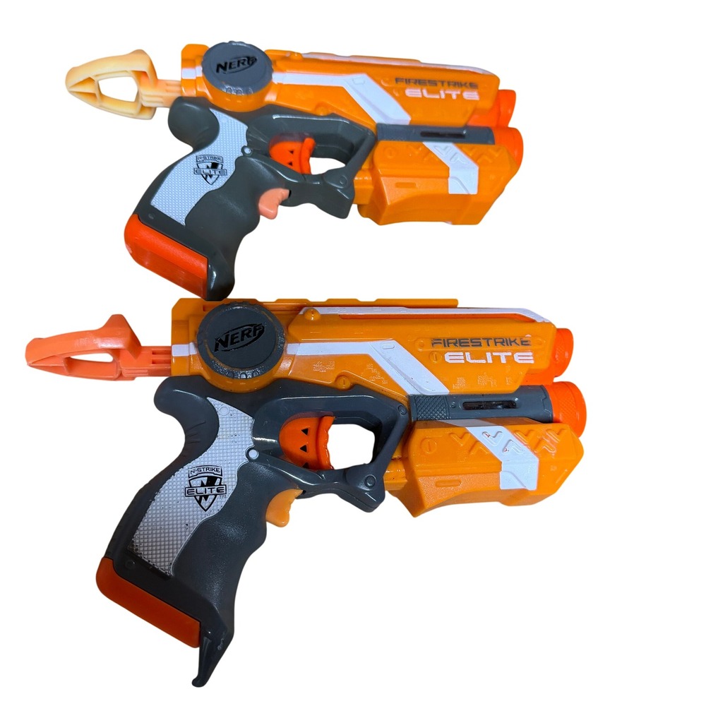 Nerf N-Strike Elite Firestrike Blaster Set of‎ 2 Orange Gray with Light Beam